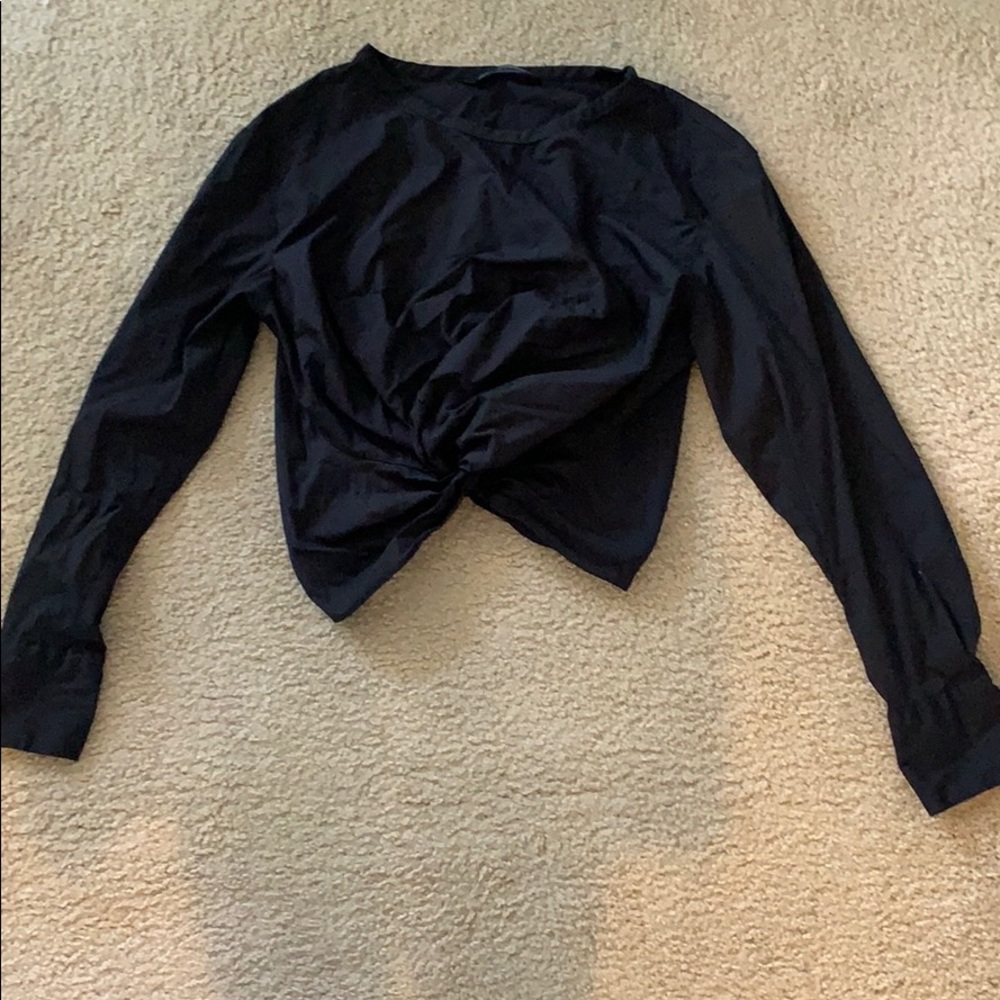 Zara Black Crop Blouse